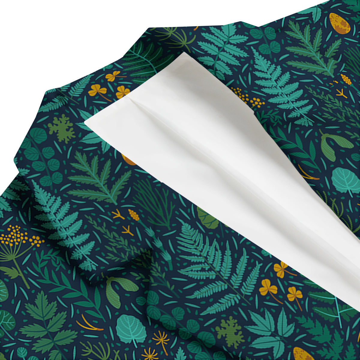 Fern And Leaf Green Print Pattern Men's Blazer-grizzshop