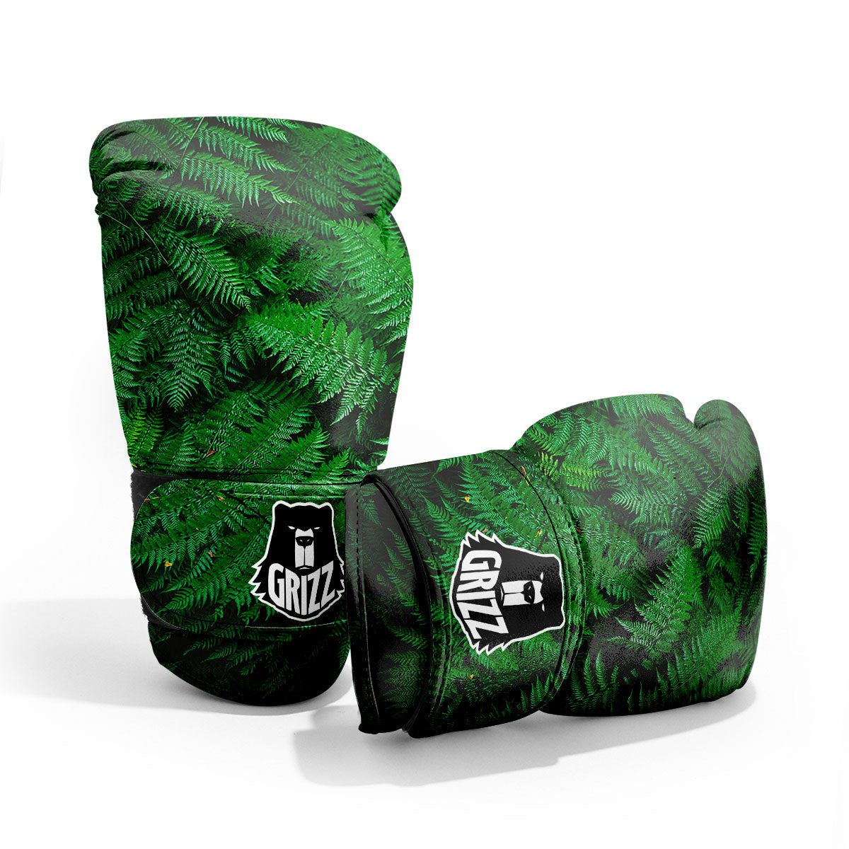 Fern Leaf Green Print Pro Boxing Glove