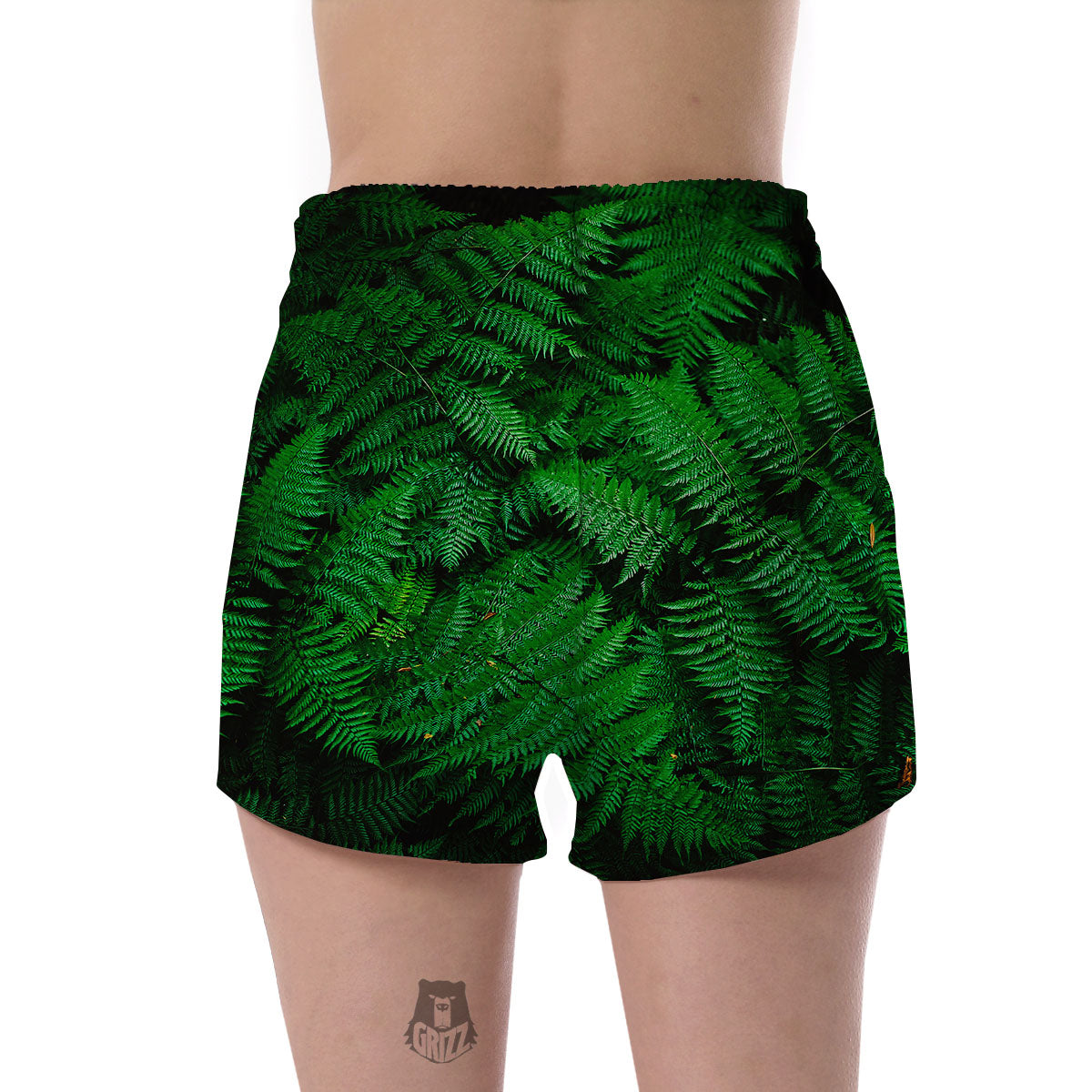 Fern Leaf Green Print Women's Shorts-grizzshop