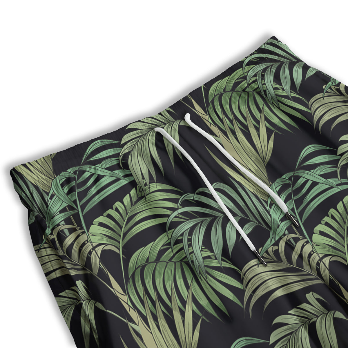 Fern Leaf Tropical Print Pattern Men's Athletic Shorts