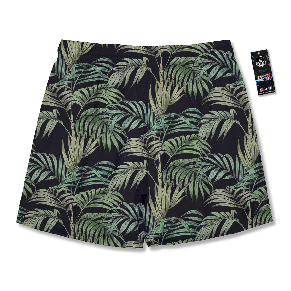 Fern Leaf Tropical Print Pattern Men's Running Shorts-grizzshop