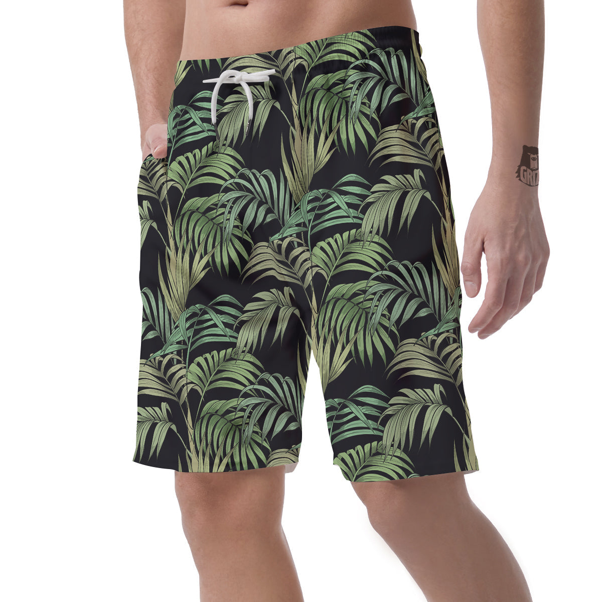 Fern Leaf Tropical Print Pattern Men's Shorts-grizzshop