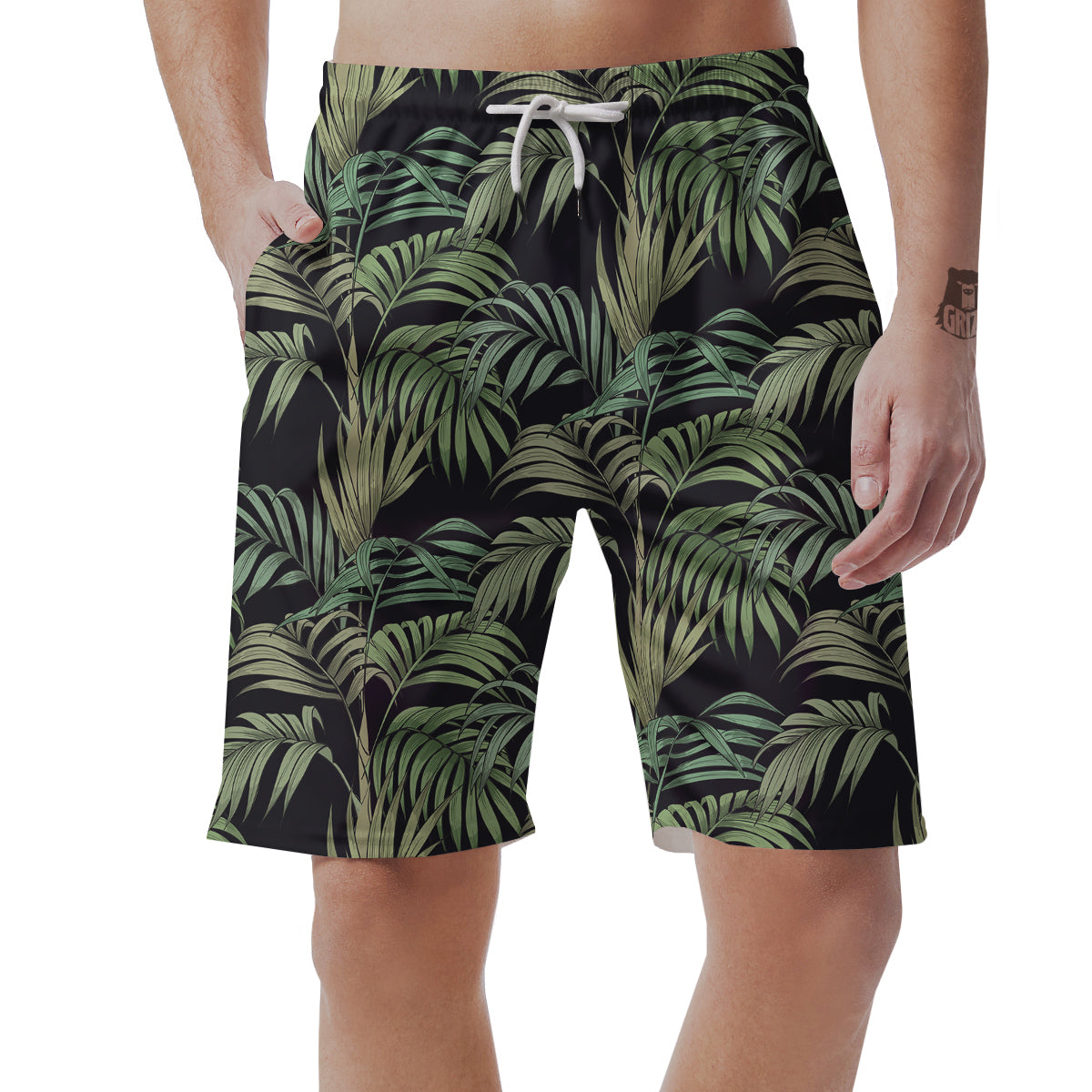 Fern Leaf Tropical Print Pattern Men's Shorts-grizzshop