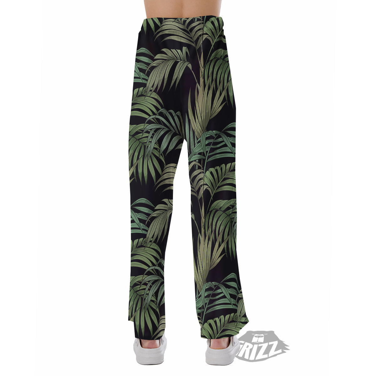 Fern Leaf Tropical Print Pattern Pajama Pants-grizzshop