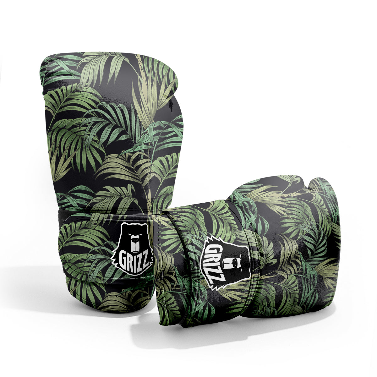 Fern Leaf Tropical Print Pattern Pro Boxing Glove