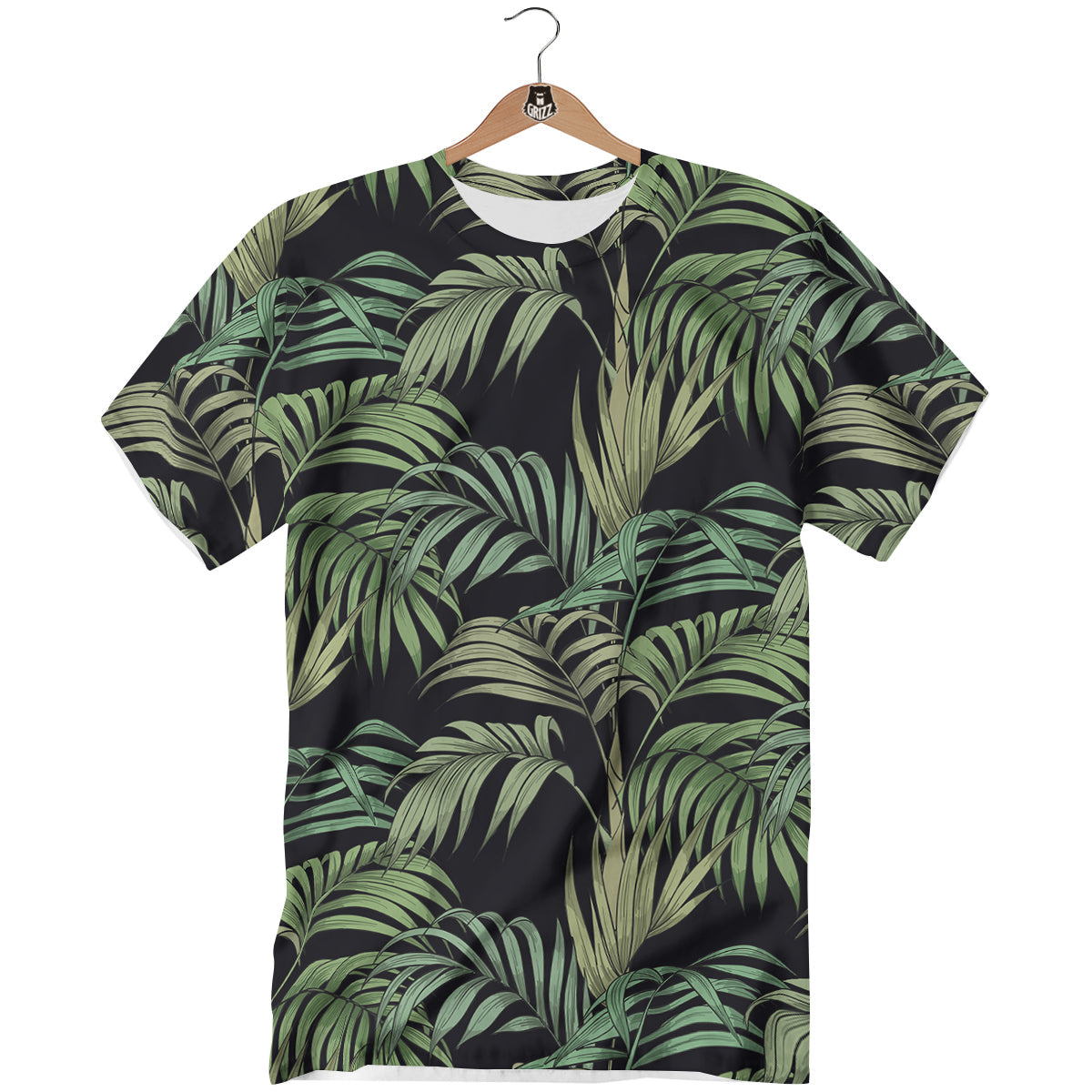 Fern Leaf Tropical Print Pattern T-Shirt-grizzshop