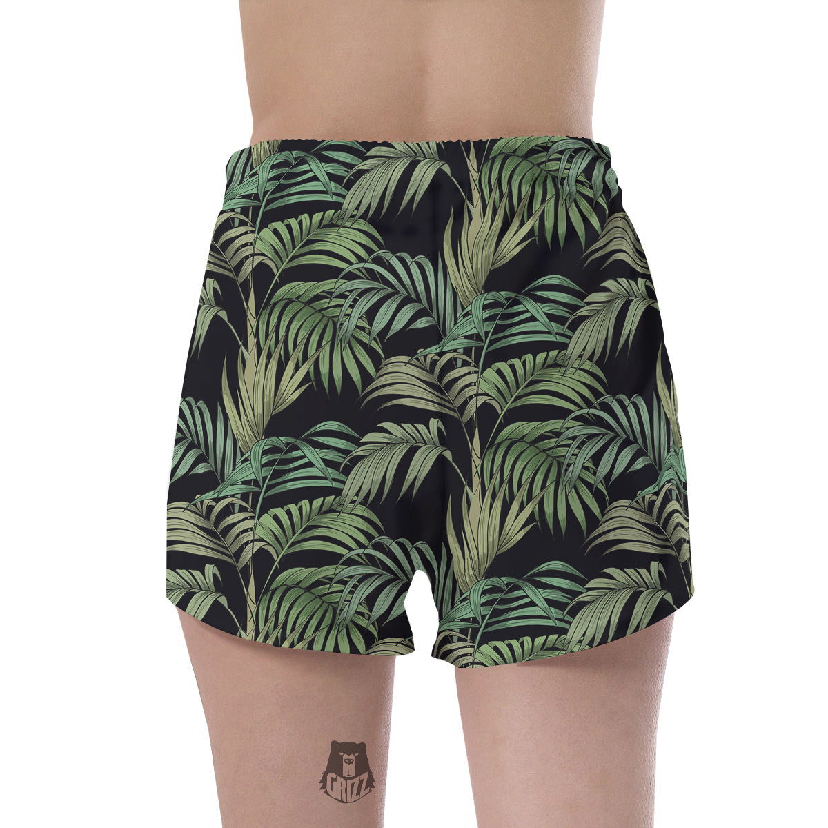 Fern Leaf Tropical Print Pattern Women's Shorts-grizzshop