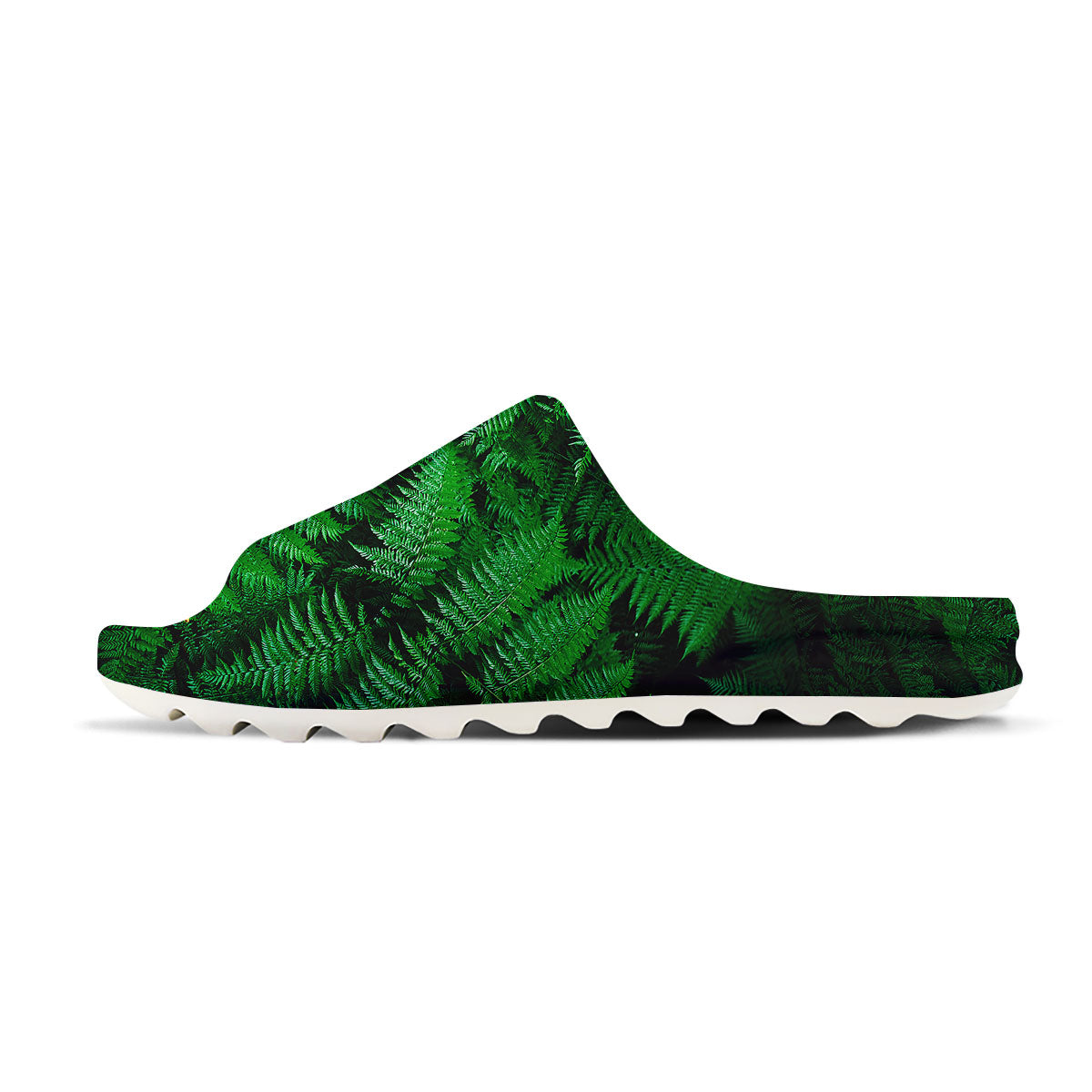 Fern Leaf Green Print Sandals-grizzshop