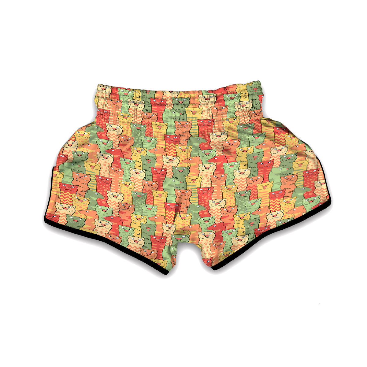 Ferret Colorful Print Pattern Muay Thai Boxing Shorts-grizzshop