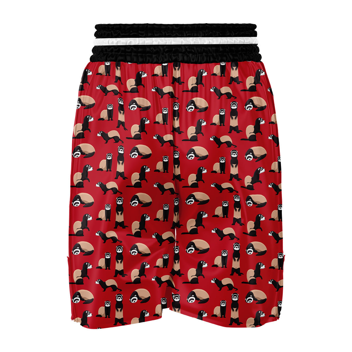 Ferret Red Print Pattern Boxing Shorts-grizzshop