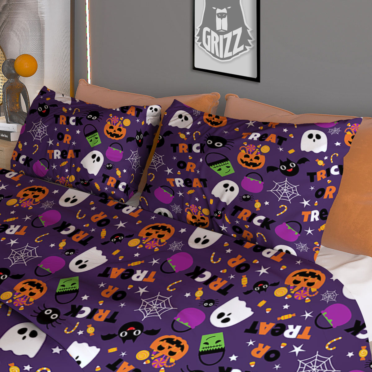 Festival Halloween Print Pattern Duvet Cover Bedding Set