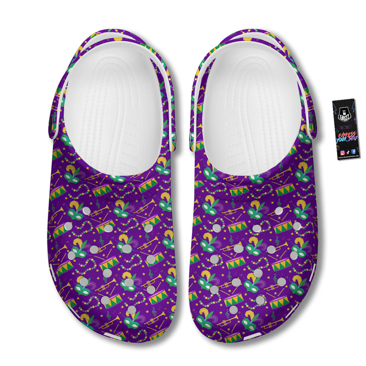 Festival Mardi Gras Print Pattern Clog-grizzshop