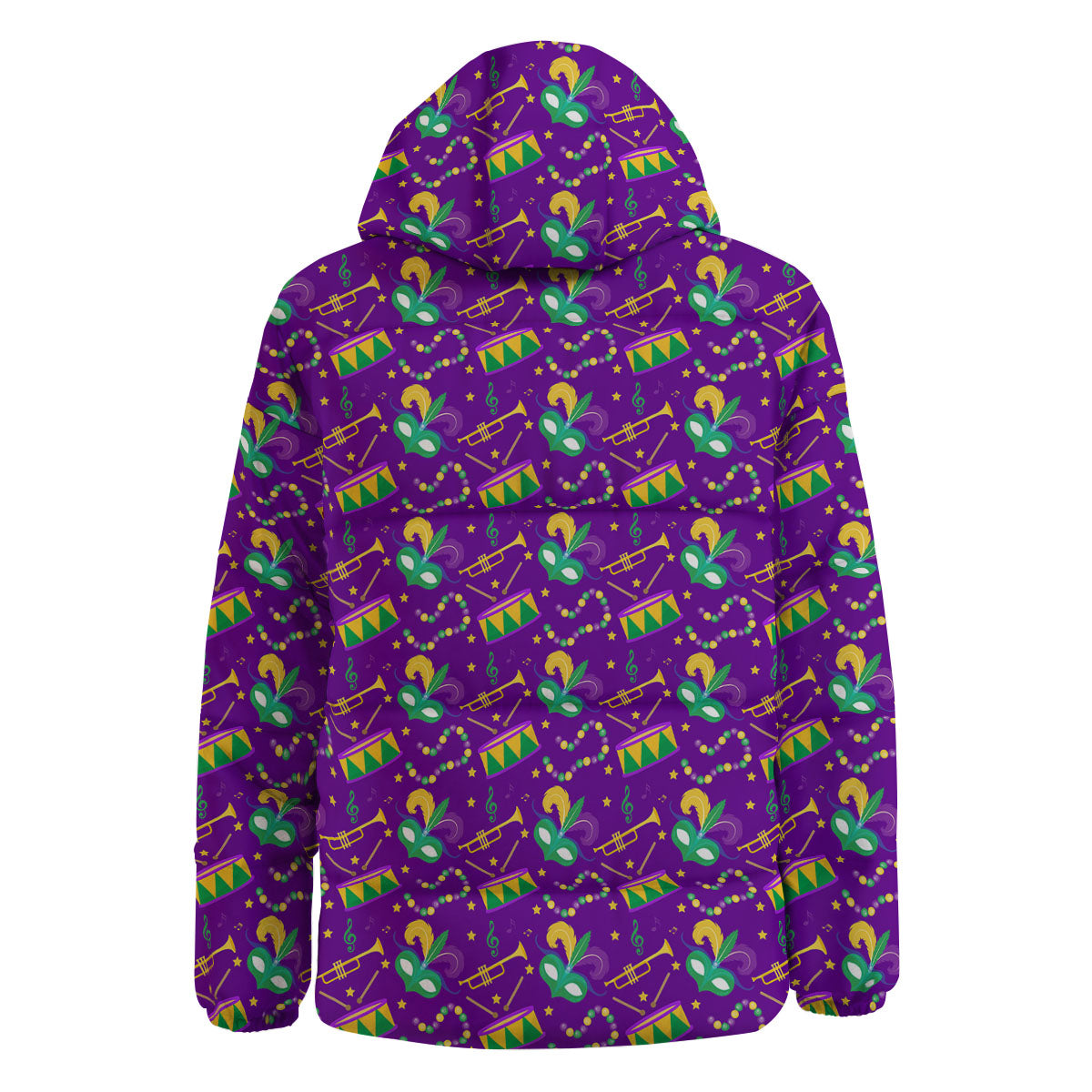 Festival Mardi Gras Print Pattern Down Jacket-grizzshop
