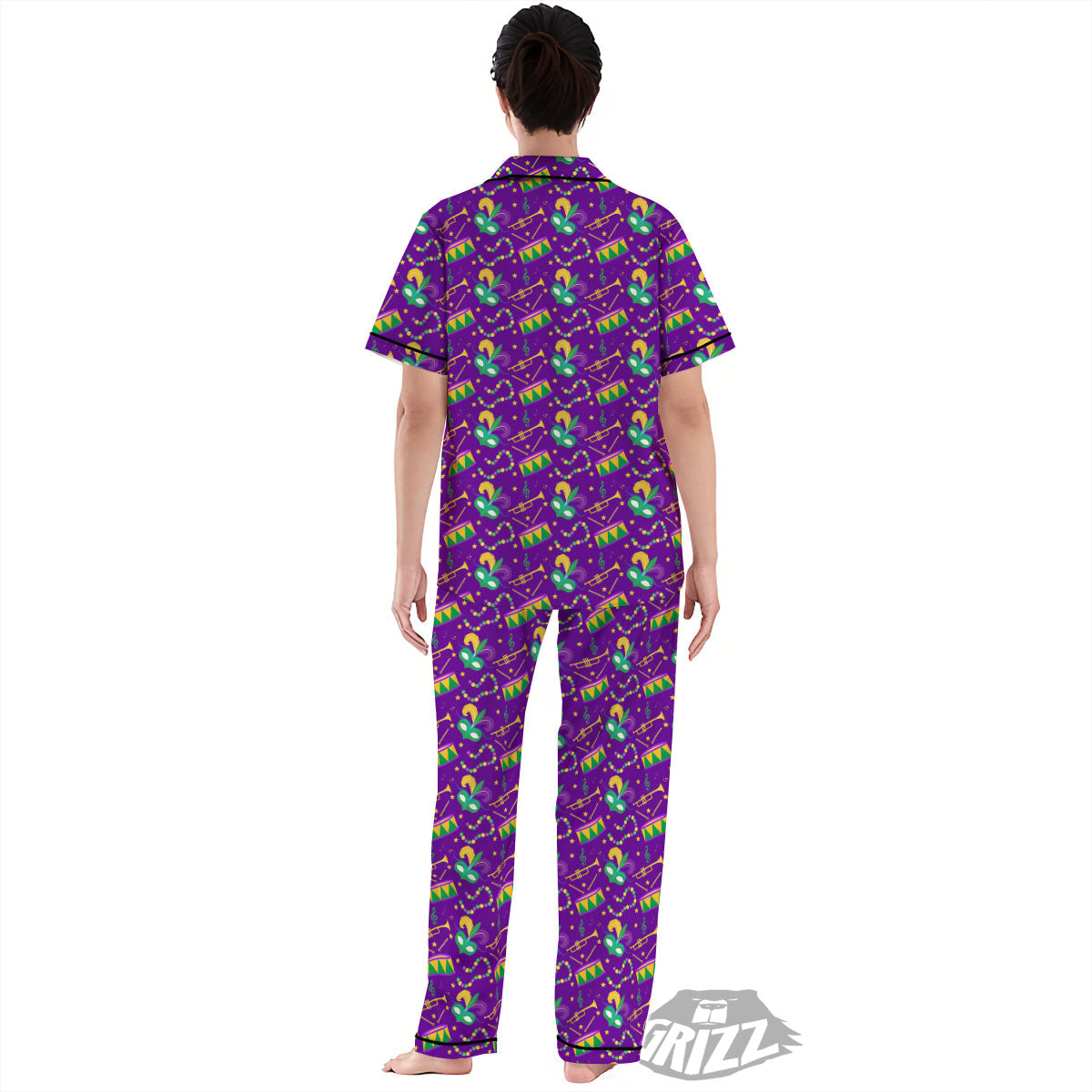 Festival Mardi Gras Print Pattern Women's Pajamas Set-grizzshop