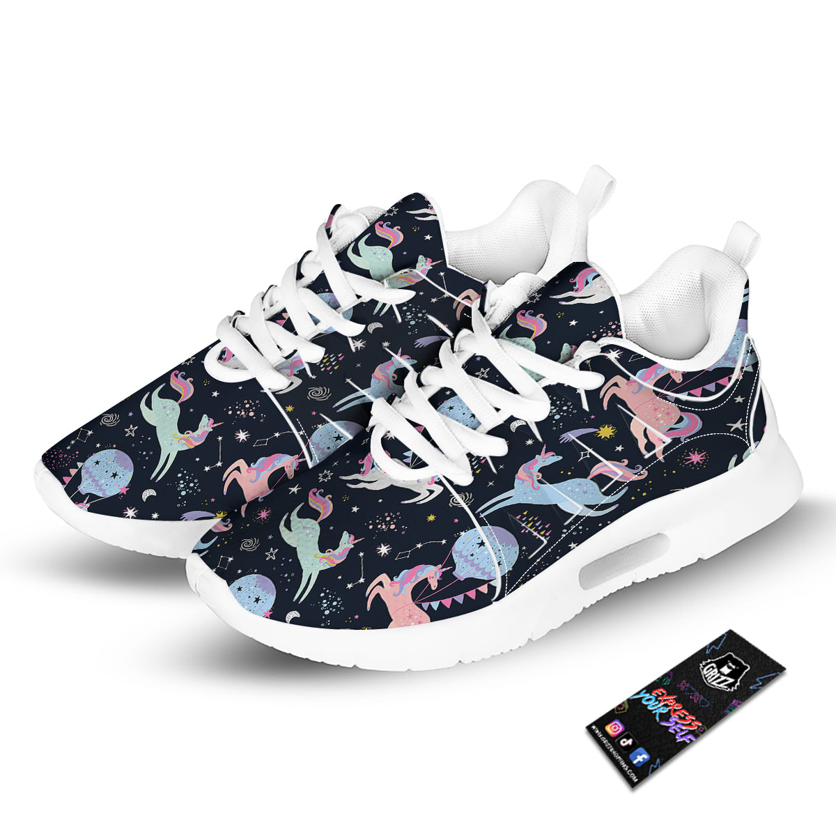 Festival Unicorn Night Print Pattern Tennis Shoes-grizzshop