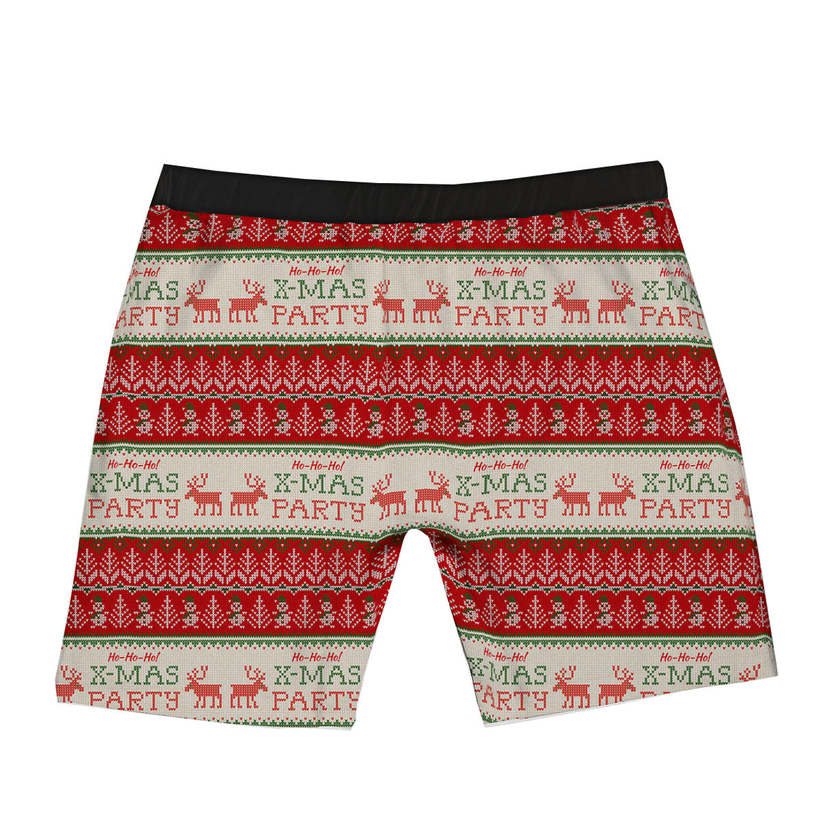 Festive Christmas Knitted Print Pattern Boxer Briefs-grizzshop