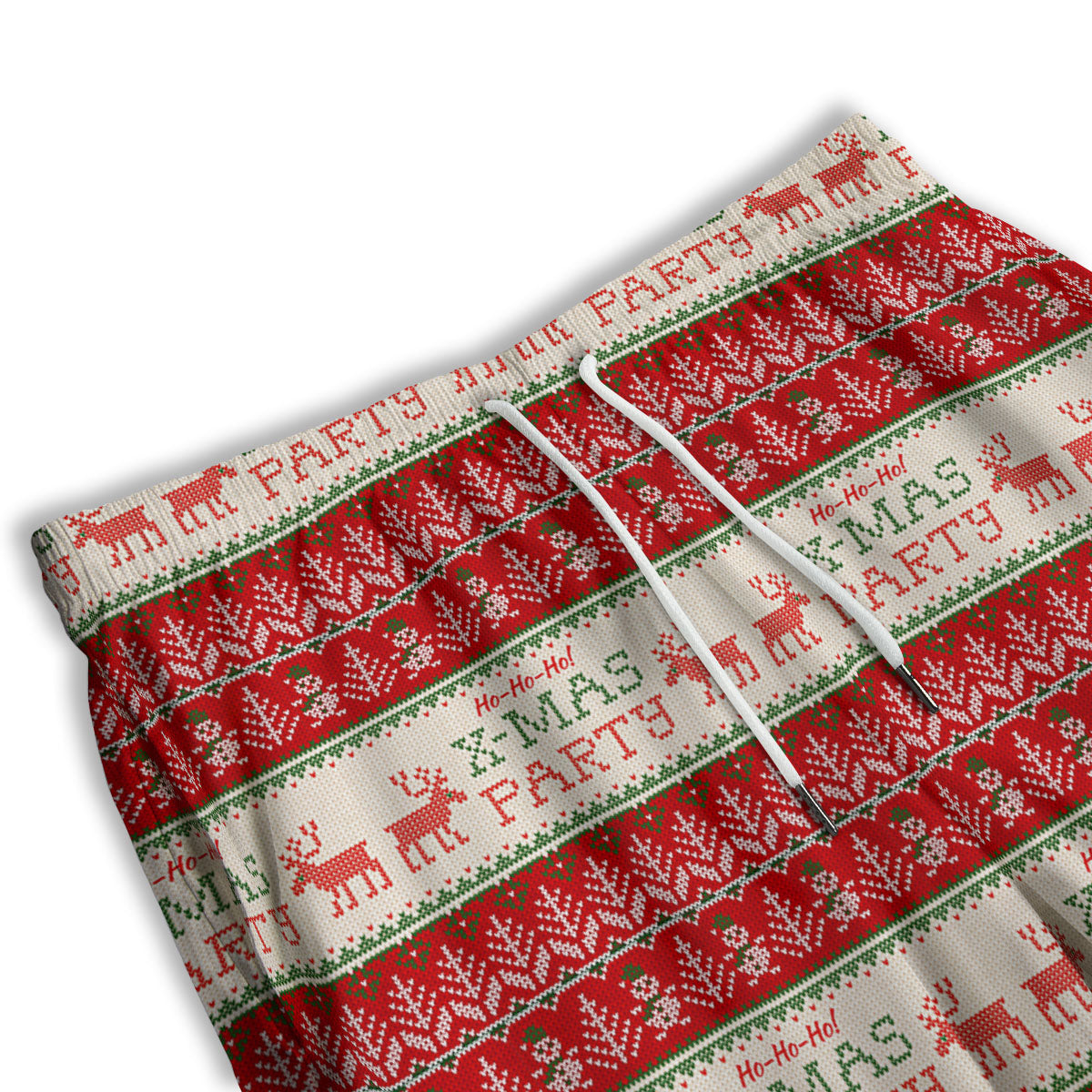 Festive Christmas Knitted Print Pattern Men's Athletic Shorts