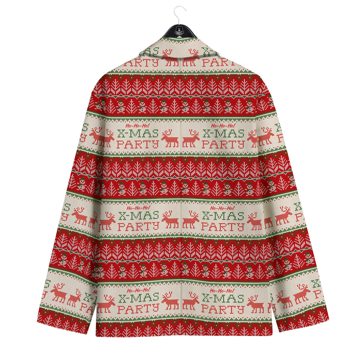 Festive Christmas Knitted Print Pattern Men's Sport Coat-grizzshop