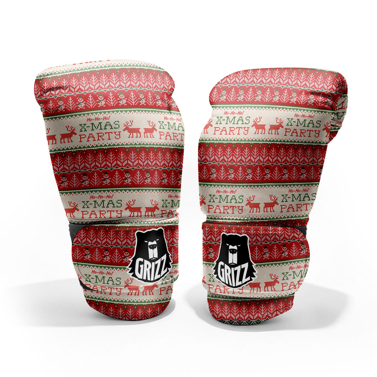 Festive Christmas Knitted Print Pattern Pro Boxing Glove