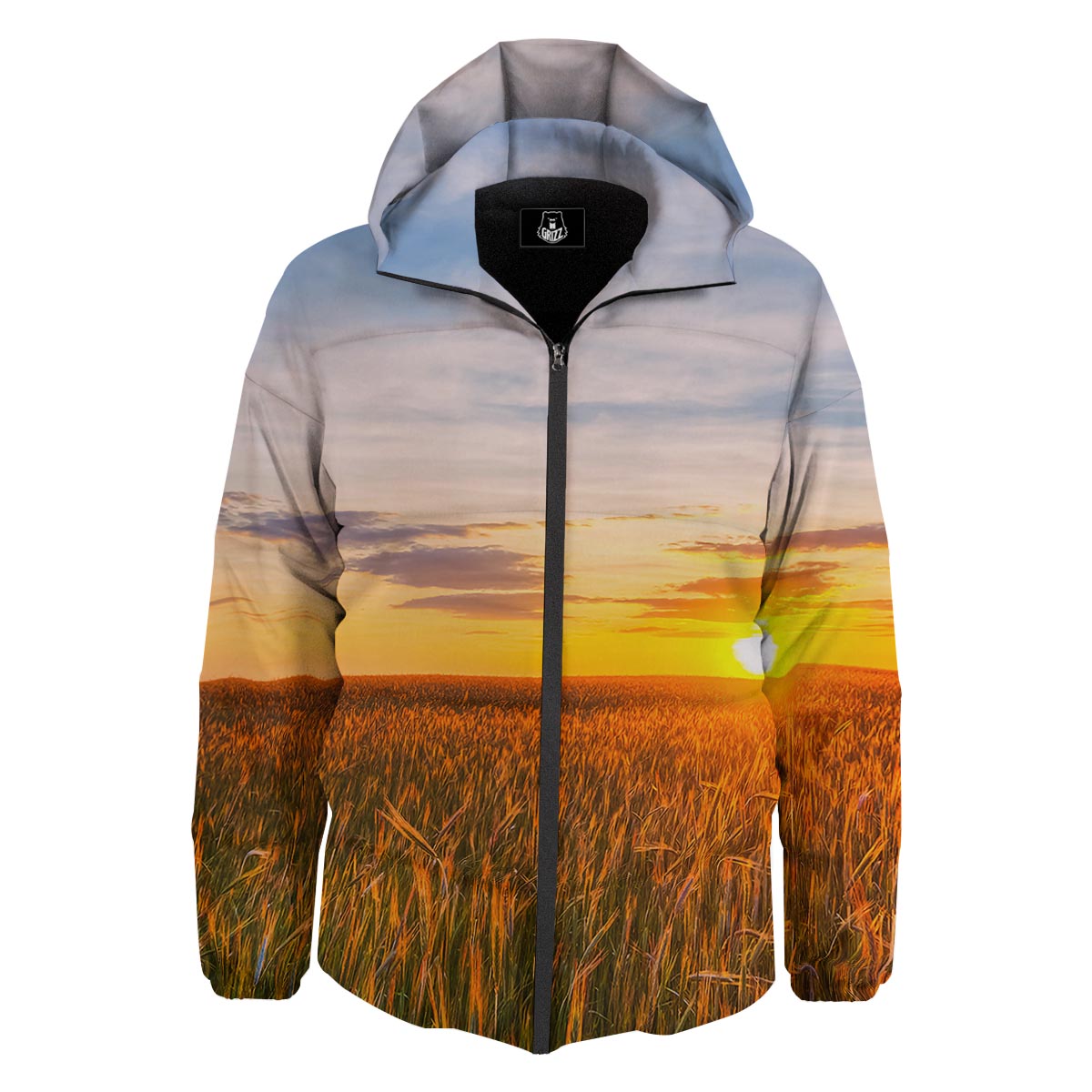 Field Sunrise Print Down Jacket-grizzshop