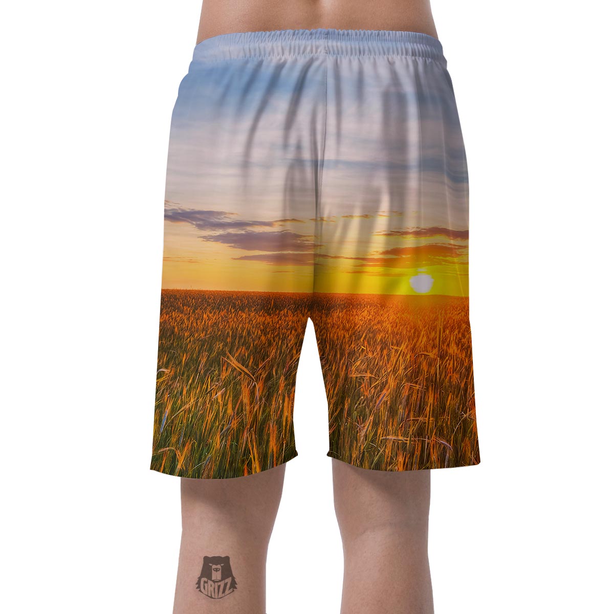 Field Sunrise Print Men's Shorts-grizzshop