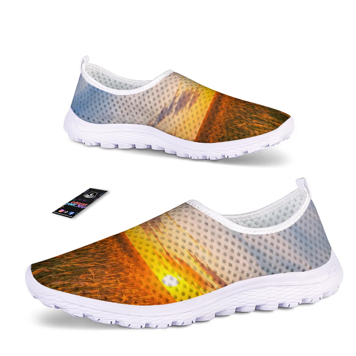 Field Sunrise Print Nurse Shoes-grizzshop
