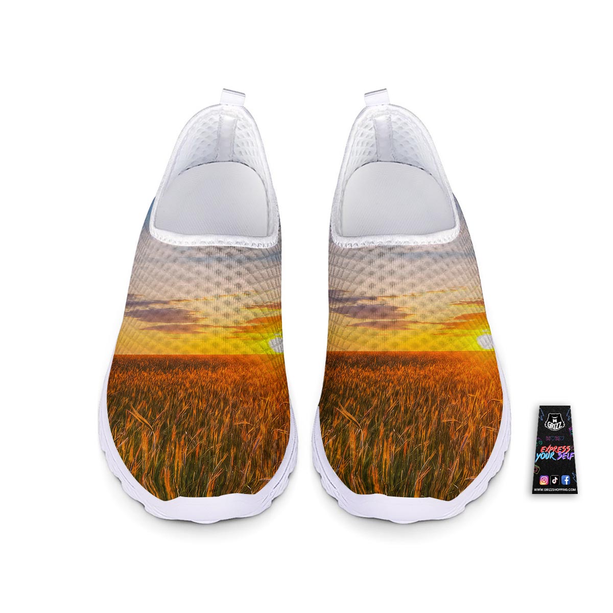 Field Sunrise Print Nurse Shoes-grizzshop