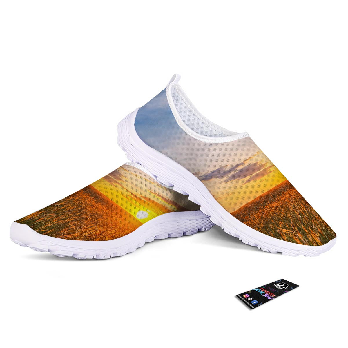 Field Sunrise Print Nurse Shoes-grizzshop