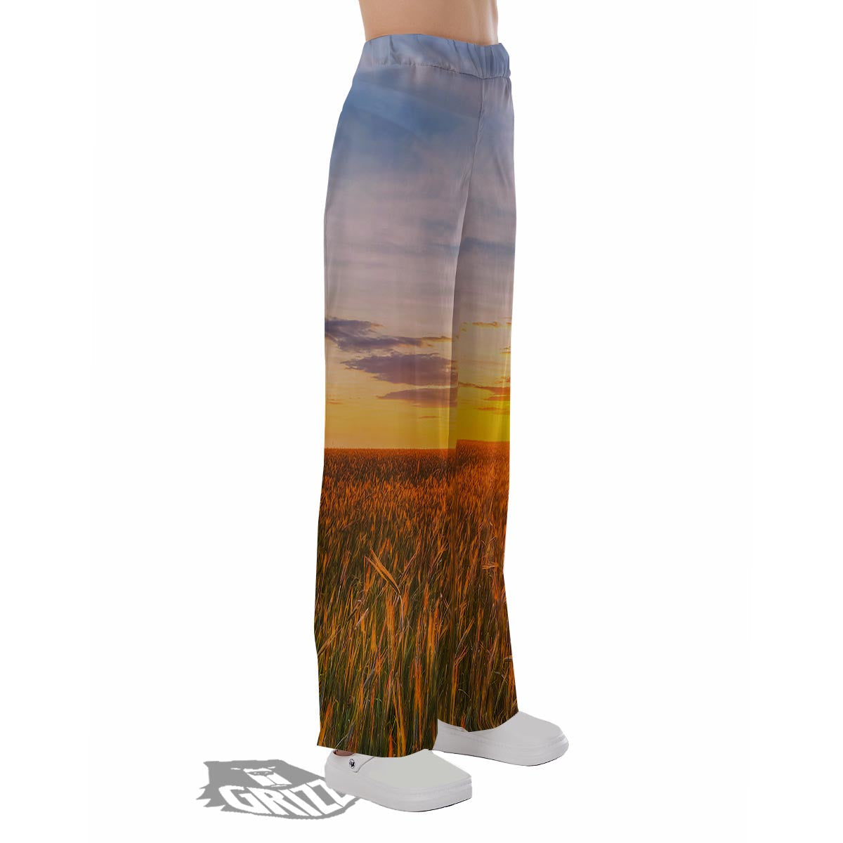 Field Sunrise Print Pajama Pants-grizzshop