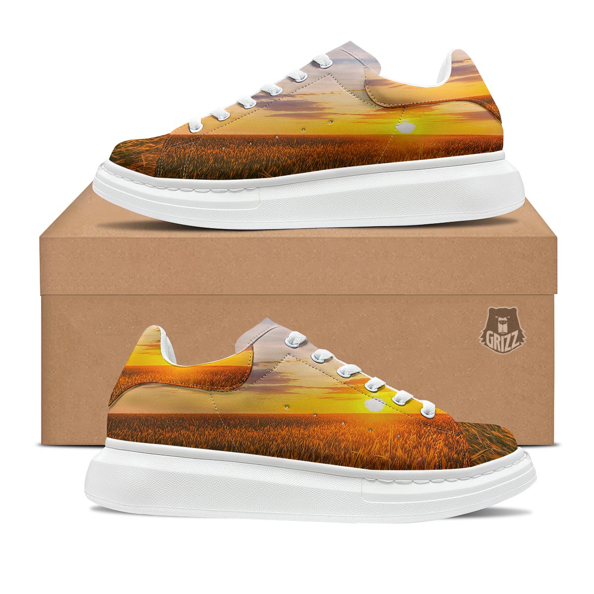 Field Sunrise Print Platform Shoes-grizzshop