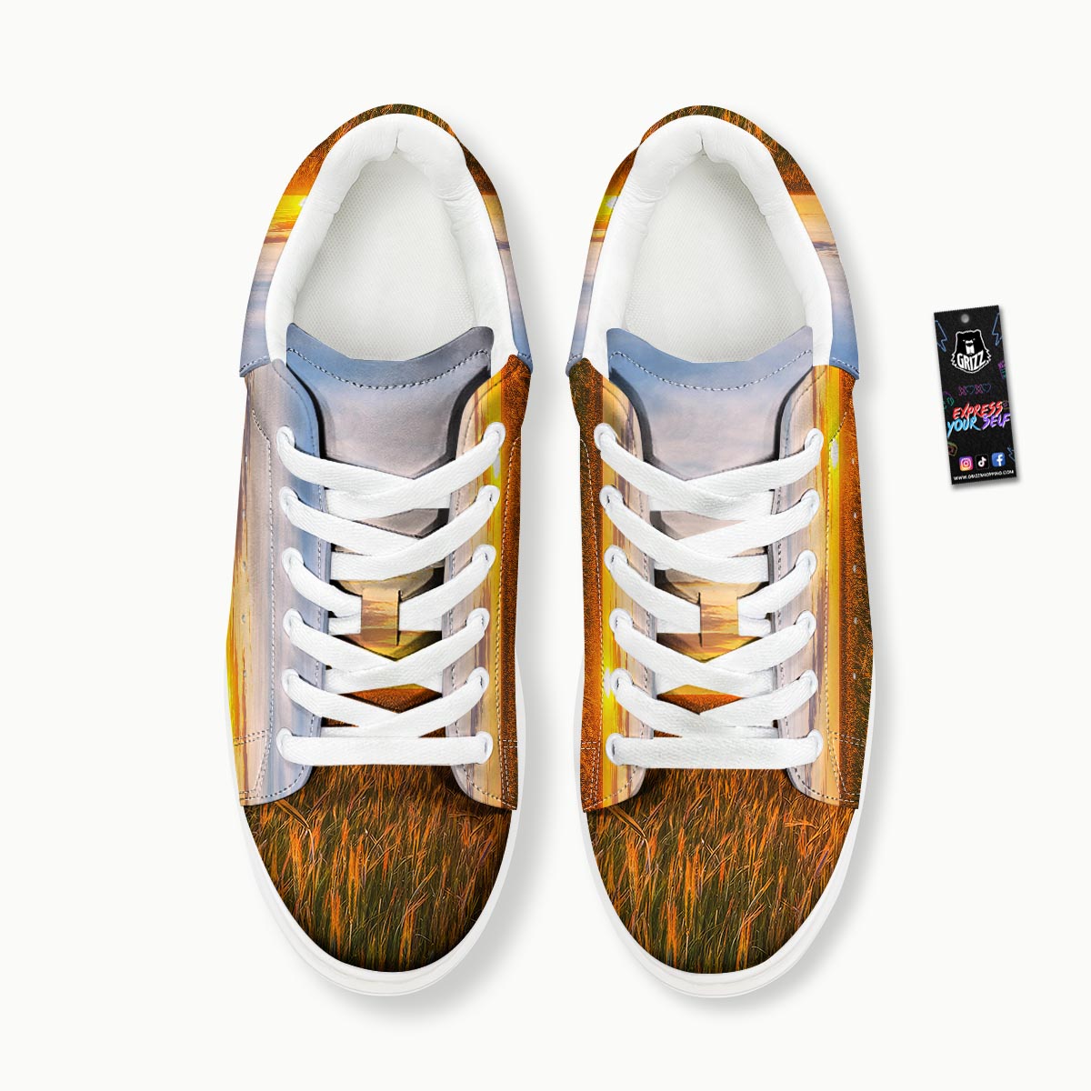 Field Sunrise Print Platform Shoes-grizzshop