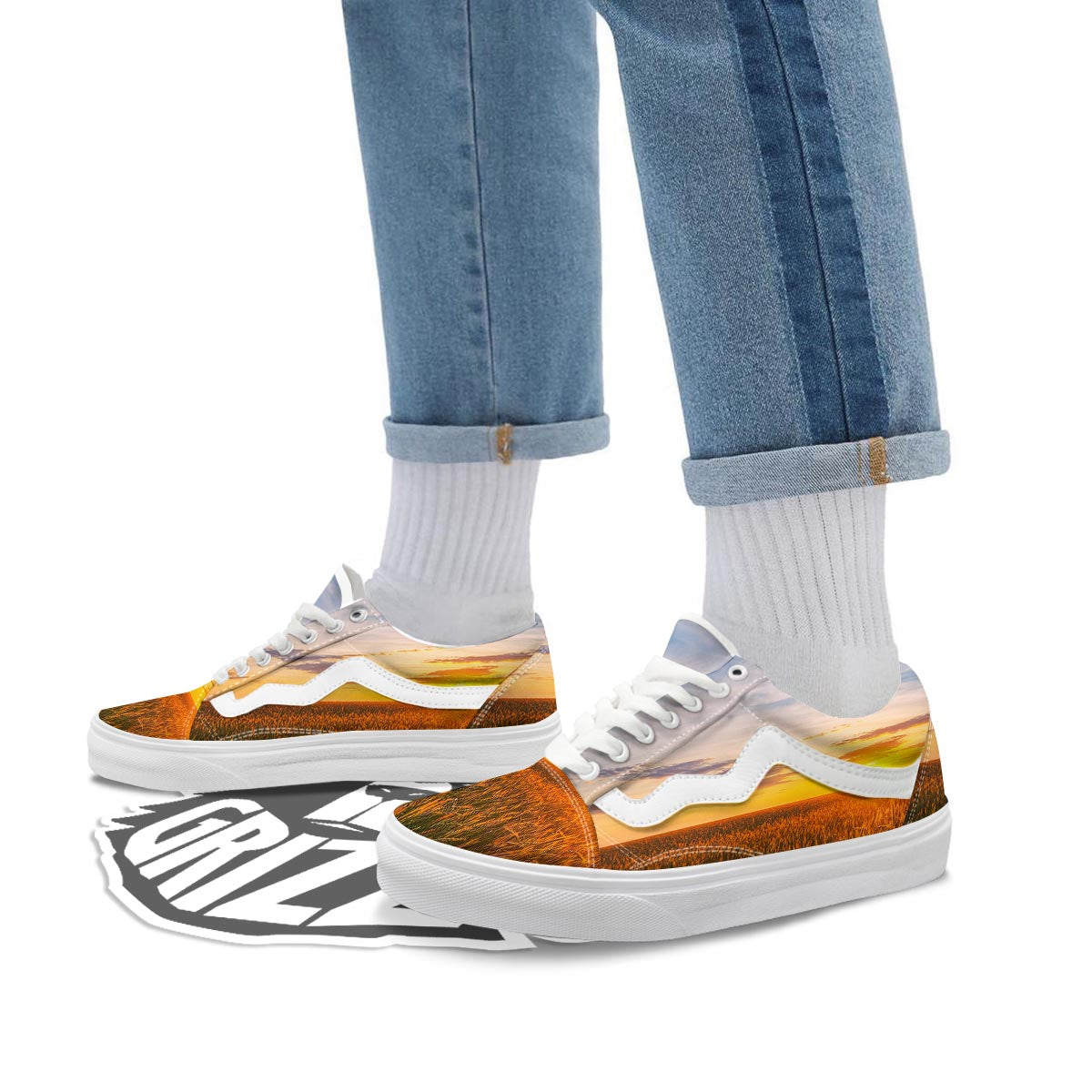 Field Sunrise Print Skate Shoes-grizzshop