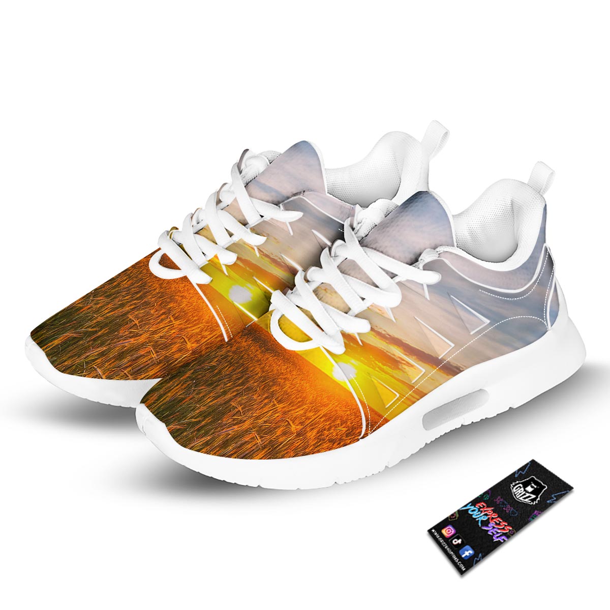 Field Sunrise Print Tennis Shoes-grizzshop