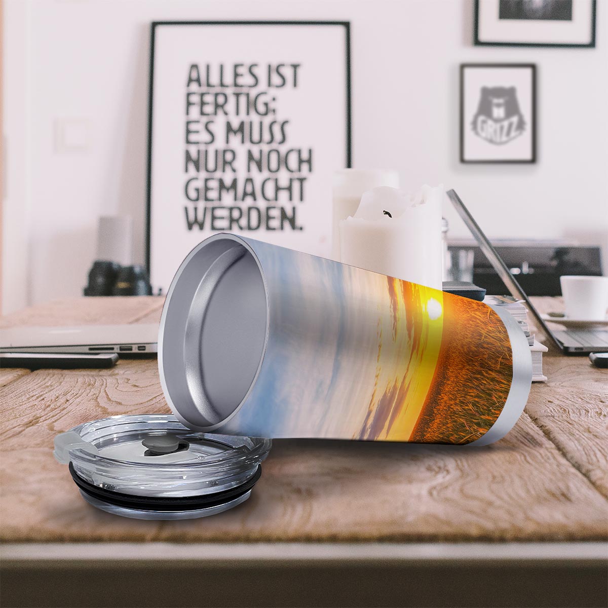 Field Sunrise Print Tumbler-grizzshop