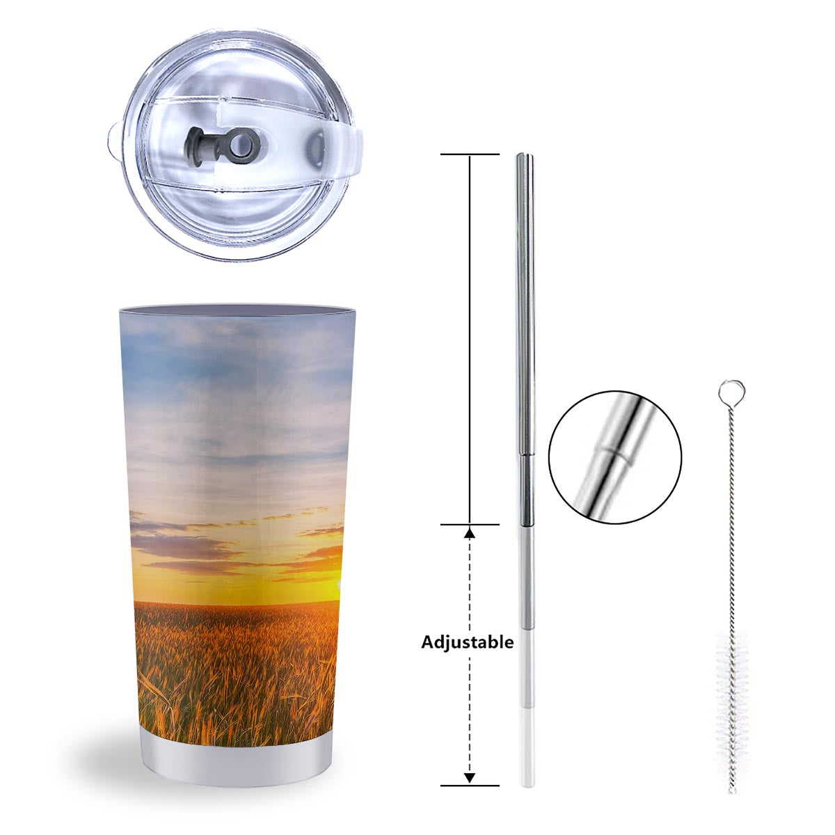 Field Sunrise Print Tumbler-grizzshop