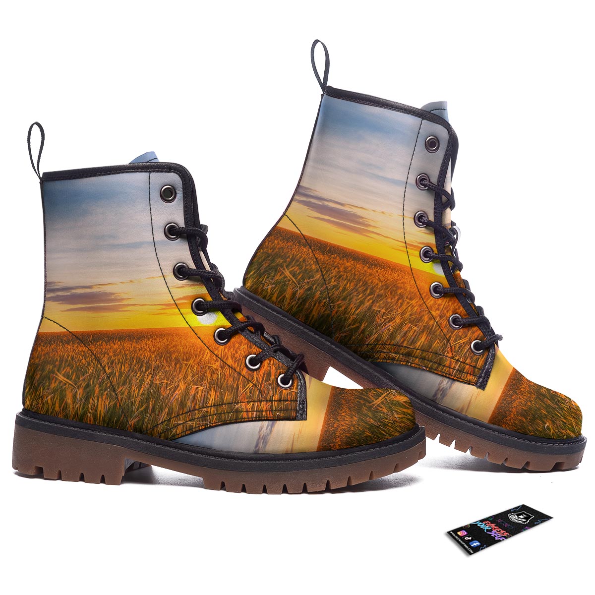 Field Sunrise Print Work Boots-grizzshop