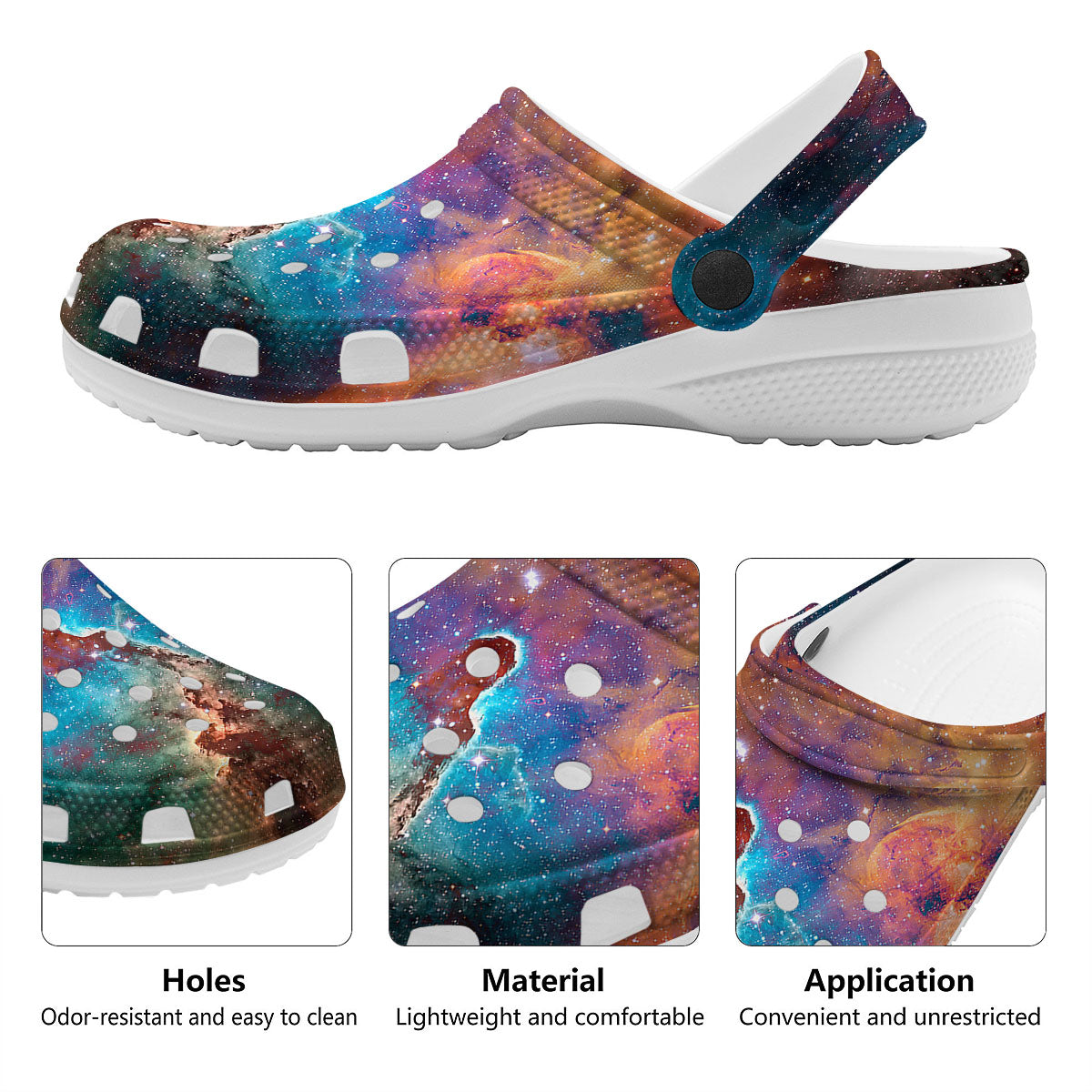 Fiery Universe Nebula Galaxy Space Print Clog-grizzshop