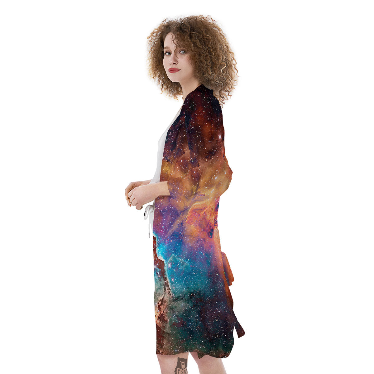 Fiery Universe Nebula Galaxy Space Print Kimono-grizzshop