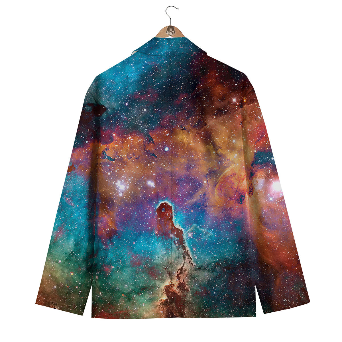 Fiery Universe Nebula Galaxy Space Print Men's Blazer-grizzshop