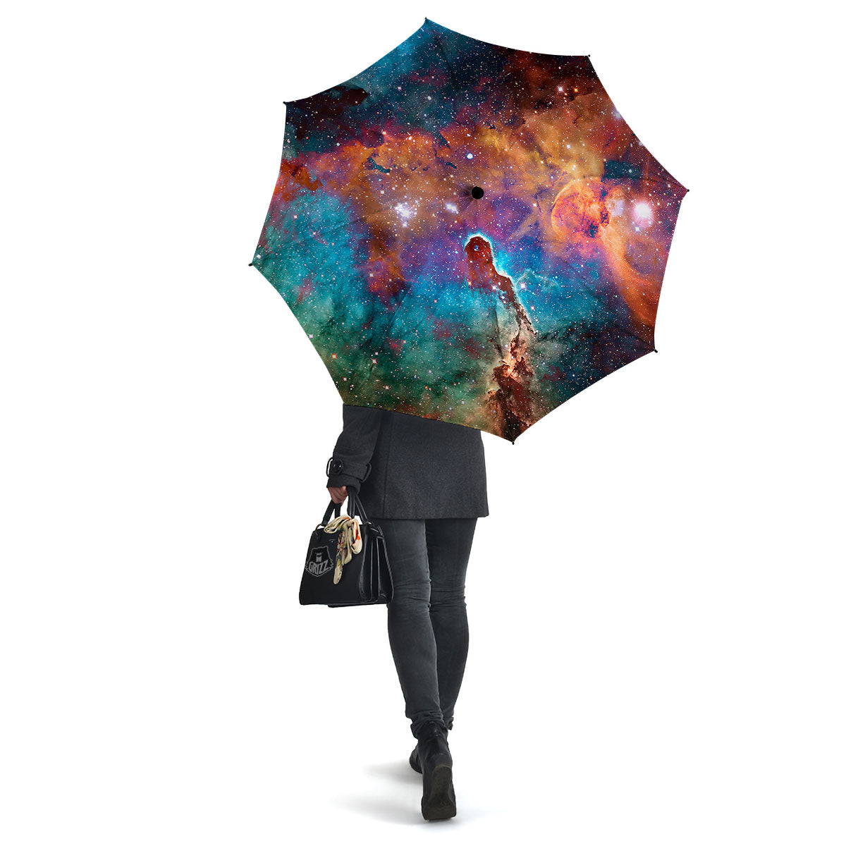 Fiery Universe Nebula Galaxy Space Print Umbrella-grizzshop