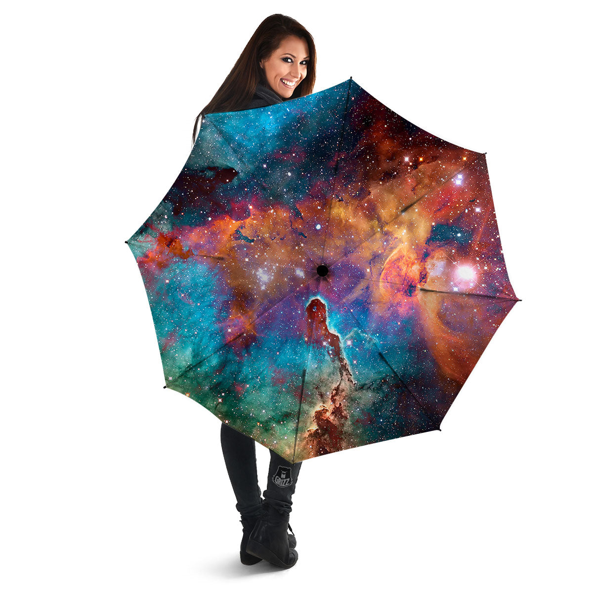 Fiery Universe Nebula Galaxy Space Print Umbrella-grizzshop