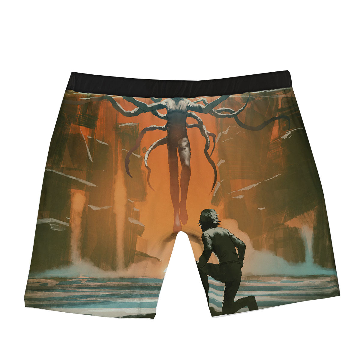 Fight With Alien Print Boxer Briefs-grizzshop