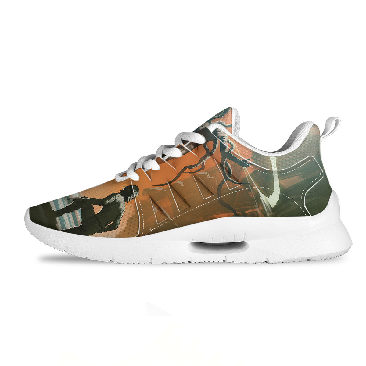 Fight With Alien Print Tennis Shoes-grizzshop