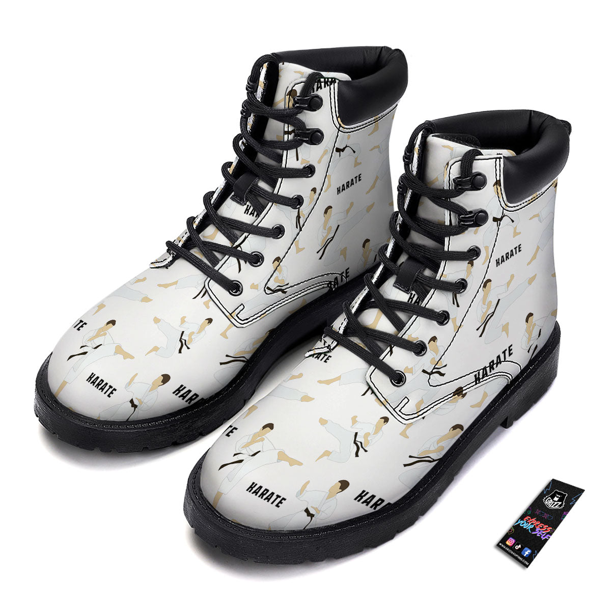 Fighter Karate Print Pattern Boots-grizzshop