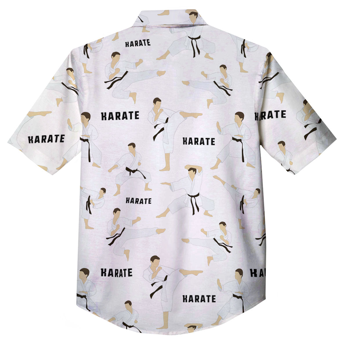 Fighter Karate Print Pattern Button Up Shirt-grizzshop