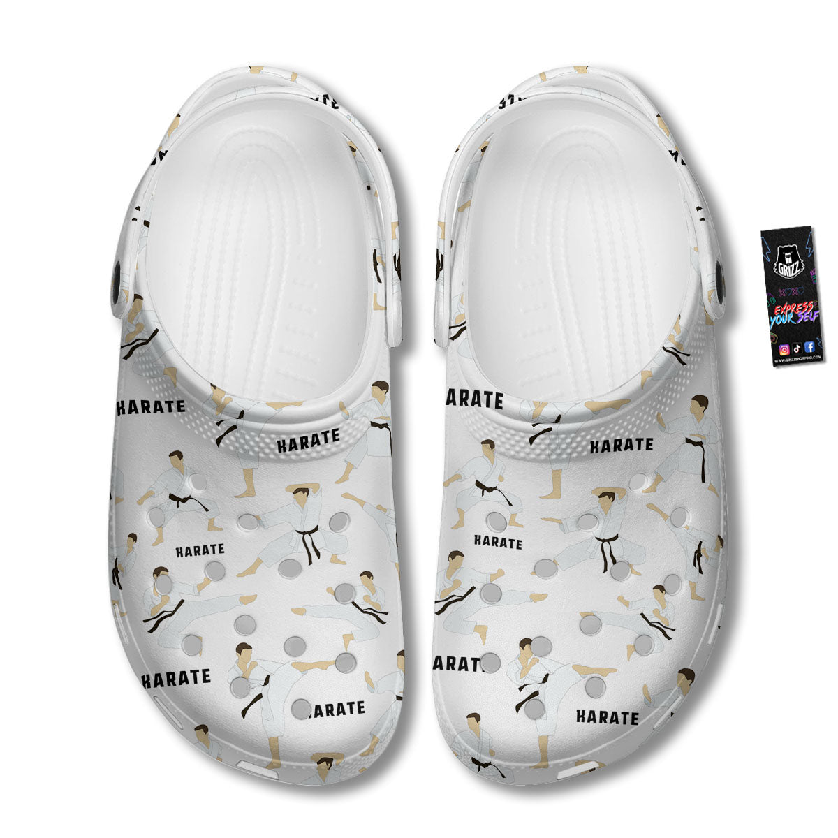 Fighter Karate Print Pattern Clog-grizzshop