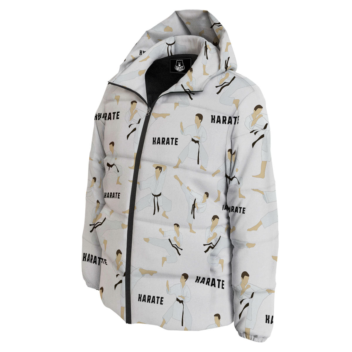 Fighter Karate Print Pattern Down Jacket-grizzshop