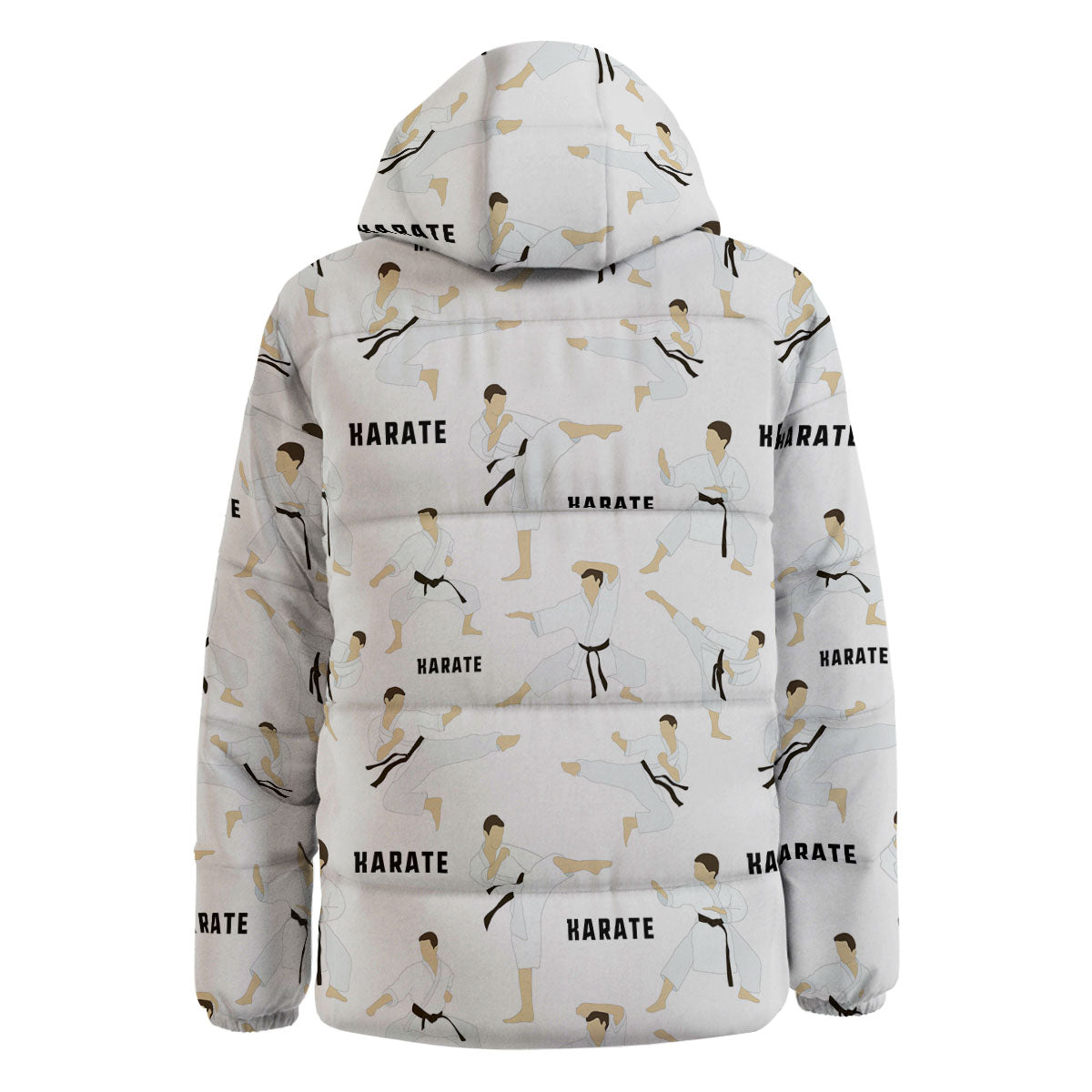 Fighter Karate Print Pattern Down Jacket-grizzshop