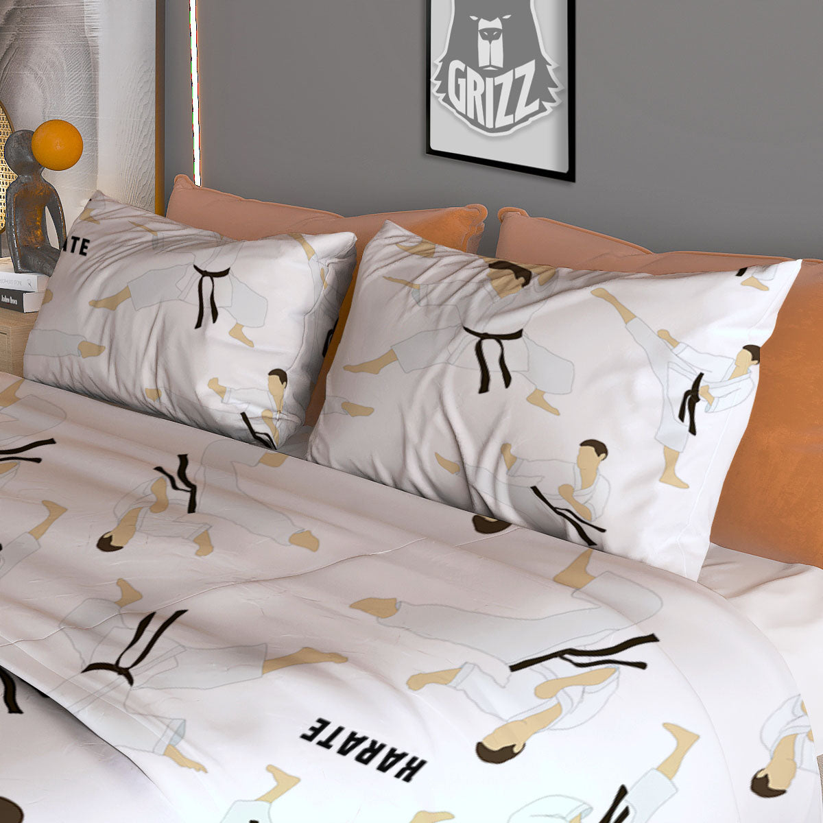 Fighter Karate Print Pattern Duvet Cover Bedding Set-grizzshop