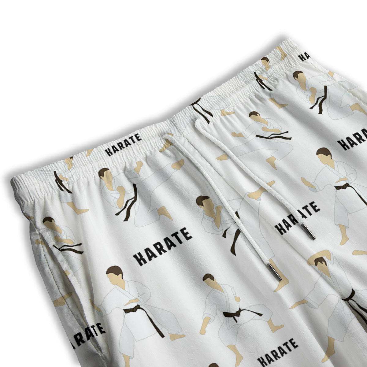 Fighter Karate Print Pattern Men's Athletic Shorts